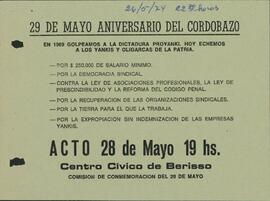 29 de mayo aniversario del Cordobazo